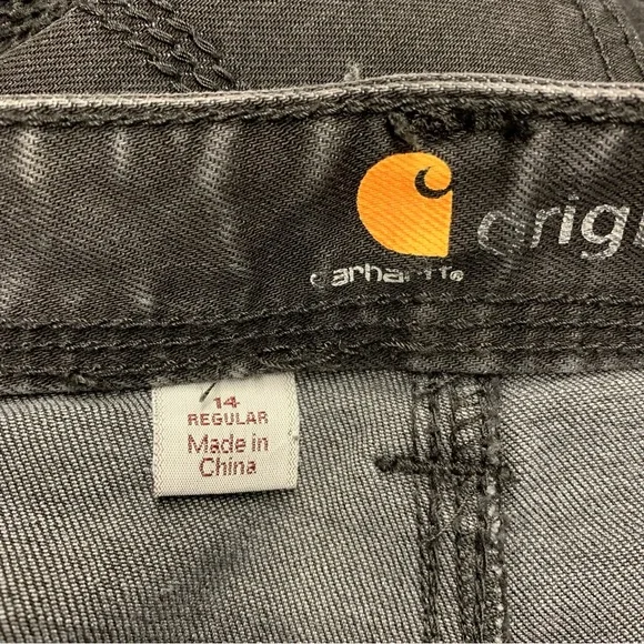 Carhartt Original Fit Jasper Bootcut Jeans‎ Size 14 Regular Black Stretch 100649 - Picture 10 of 11